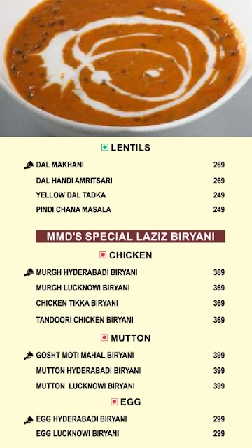 Moti Mahal Delux menu 