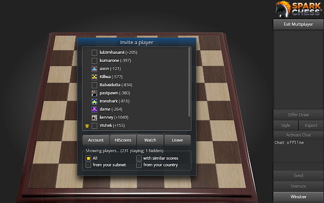 SparkChess: Play chess online vs the computer or in multiplayer