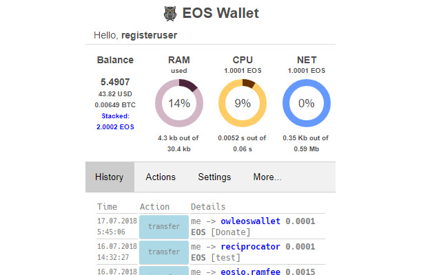 OWL EOS Wallet Plugin