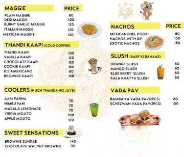 The Mamta's Cafe menu 