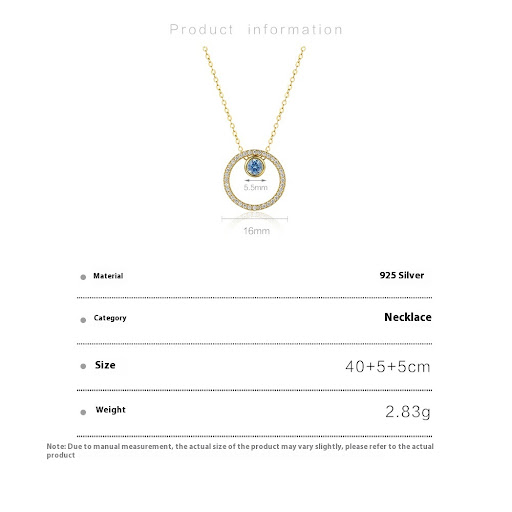 Title 1, S925 Sterling Silver Circle Diamond Pendant Nec...