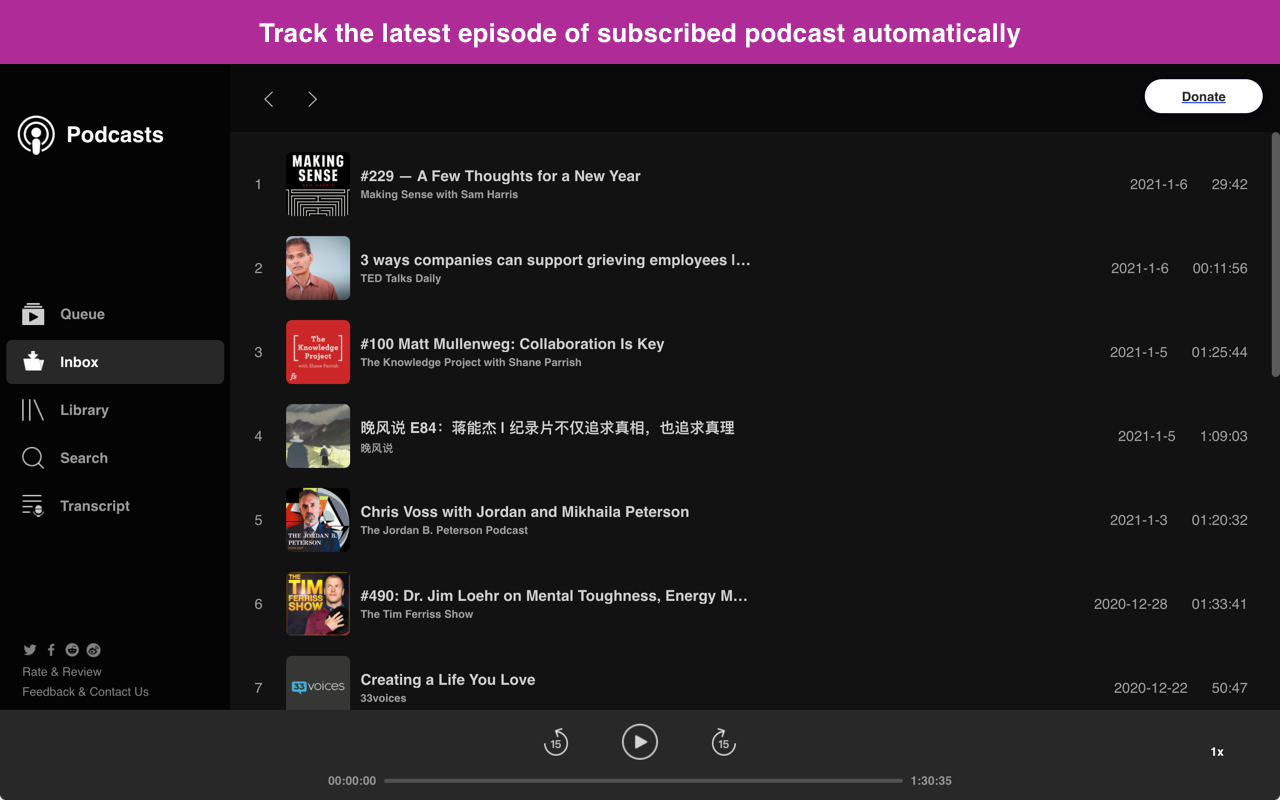 Podcasts - A player, downloader, transcriber Preview image 6