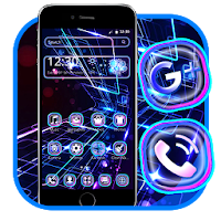 Black Blue Neon Technology Theme