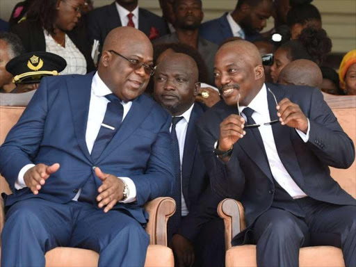 Democratic Republic of Congo’s President Felix Tshisekedi with former President Joseph Kabila during the swearing-in ceremony, January 24, 2019. /REUTERS