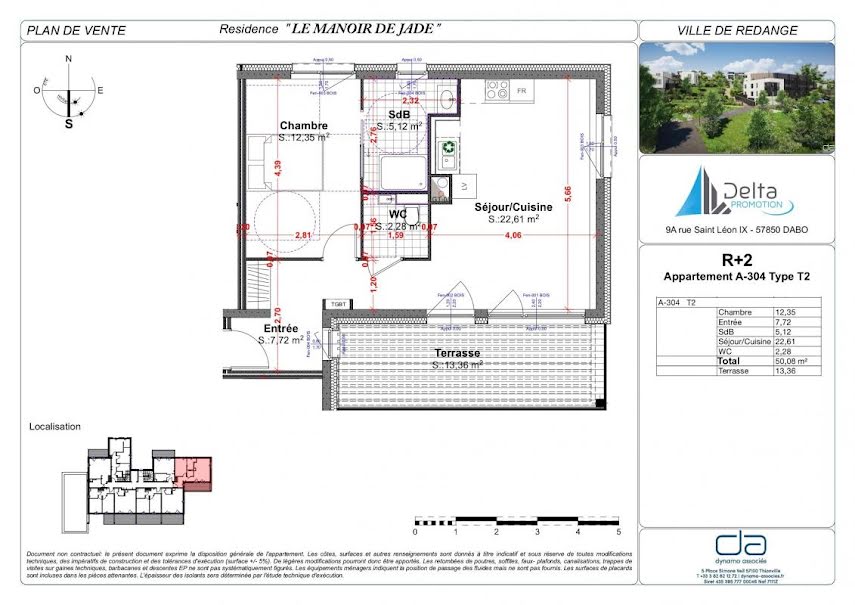 Vente appartement 2 pièces 50.08 m² à Rédange (57390), 248 600 €