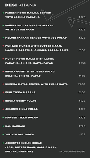 Prism Foods menu 