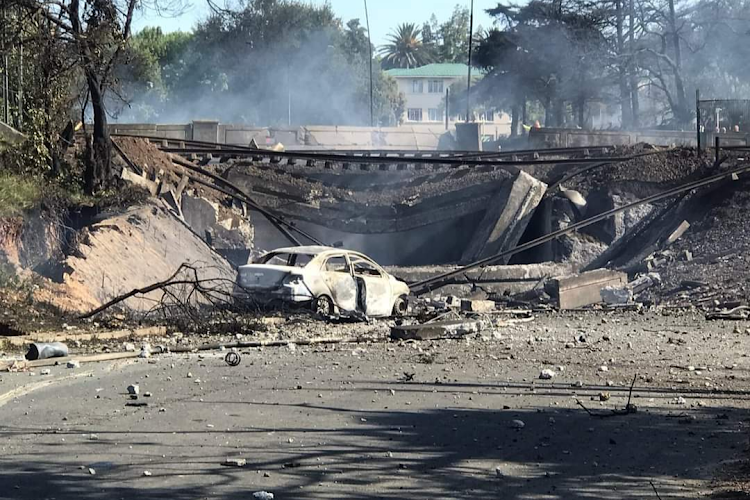 Eighteen people were killed and scores injured in the explosion which occurred when a gas tanker became wedged under a bridge and caught fire on Saturday morning in Boksburg, east of Johannesburg. Picture: SUPPLIED