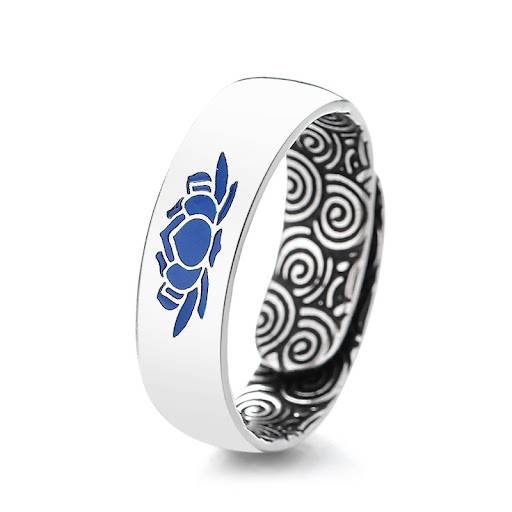 Title 1, Simple Glossy Enamel Cloisonne Lotus Ring for W...