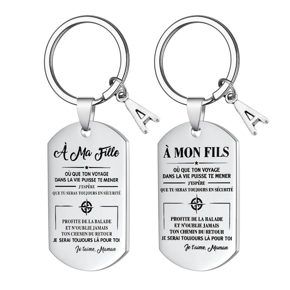 RVS Hondenpenning Sleutelhanger voor Mijn Zoon Een duurzaam cadeau om liefde en familieliefde uit te drukken. Een sentimenteel cadeau.