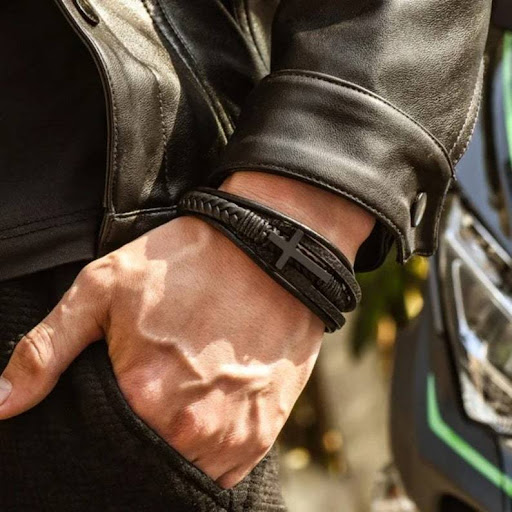 Title 7, Mens Stainless Steel Cross Fashion Bracelet, a ...