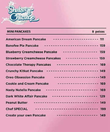 Shake It Chicago menu 