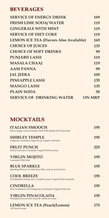 Aromas Of Pind menu 