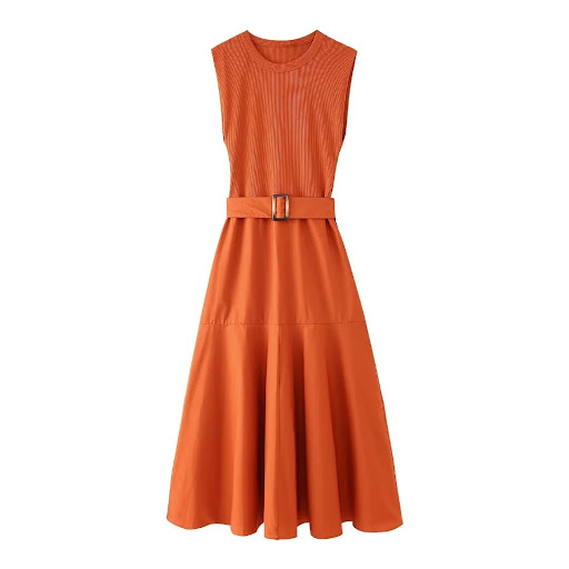 Title 7, Womens Fashion Dress with Belt Stitching. Styl...