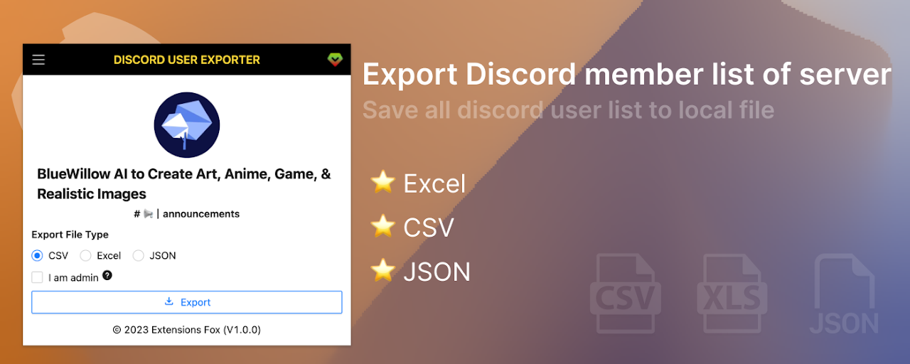 dSaver - Export Discord user list to CSV Preview image 1