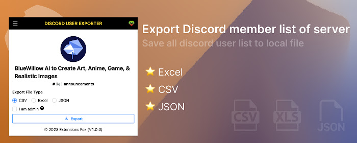 dSaver - Export Discord user list to CSV