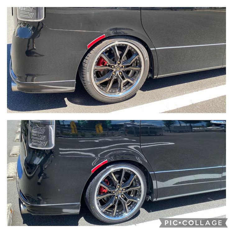ヴォクシーのタイヤ交換・NITTO NT555 G2・215/35r19・引っ張りタイヤ・七零保存會　関東支部に関するカスタム事例の投稿画像4枚目