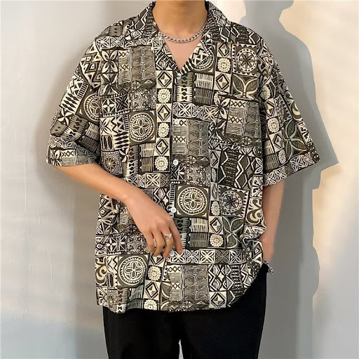 Title 3, Mens Casual Short Sleeve Loose Shirt Stretch F...