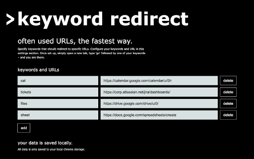 keyword redirect