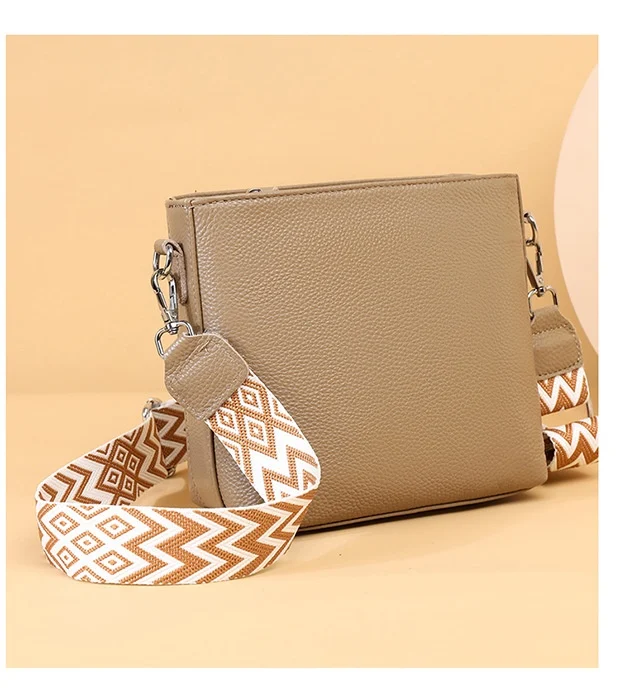 Title 16, Solid Color Broadband One-shoulder Crossbody Si...