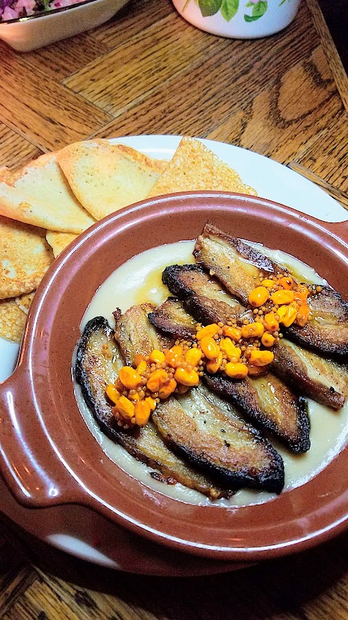 Kachinka for Portland Dining Month 2019, Belarusian pork belly machanka. pan gravy, blini and sea buckthorn berries