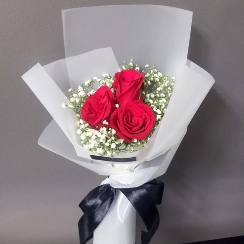 Infinite Love Bouquet - 3 red roses bouquet