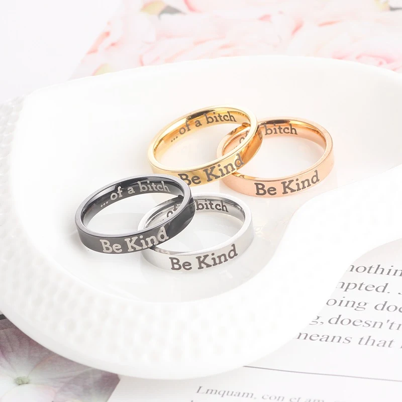 Title 9, Bague BeKind en acier titane pour couples, styl...