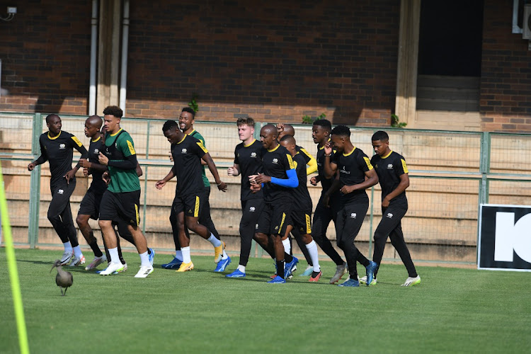 Bafana Bafana players during the team's training session and press conference at TUKS High Performance Centre on Monday