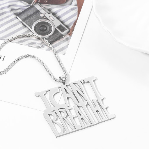 Title 1, "I CANT BREATHE" English necklace. A powerful ...