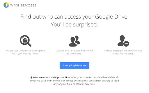 WhoHasAccess Find out who access your Google Drive. You