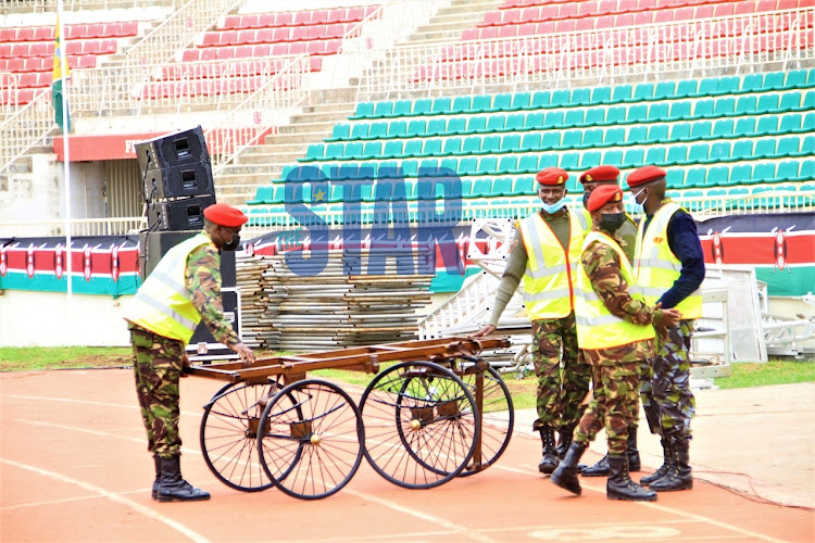 Preparations ongoing at Nyayo stadium ahead of the requiem mass of the late retired President Mwai Kibaki at Nyayo National stadium on April.28th.2022