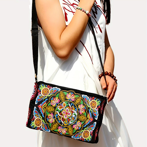 Title 5, Antique Double Sided Embroidery One-shoulder Cr...