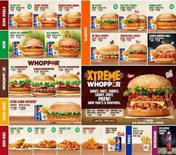 Burger King menu 