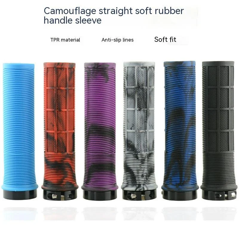 Capa de punho de bicicleta dobrável com trava, camuflada, em borracha resistente. Perfeita para mountain bike, autopropulsão e bicicletas horizontais.