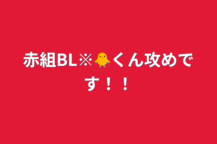 「赤組BL※🐥くん攻めです！！」のメインビジュアル