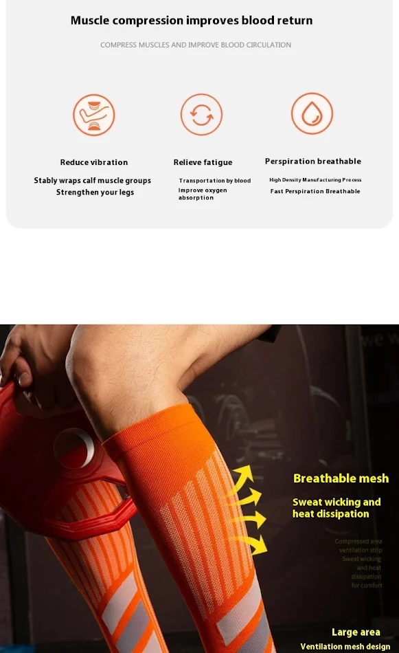 Profesyonel Sporcu Sıkıştırmalı Bacak Isıtıcıları, daha iyi performans ve iyileşme için baldır sıkıştırma çorapları.