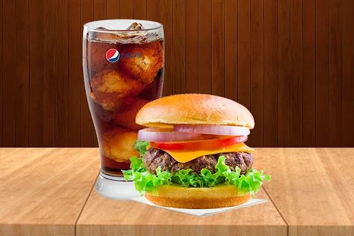 Lamb Burger And Pepsi