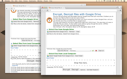 Encrypt, Decrypt files with Drive