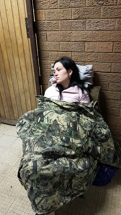 Angeline de Jager sat waiting through the night while the search for her missing daughter Amy-Leigh was under way.