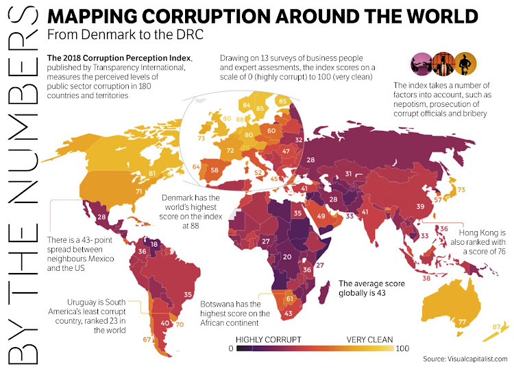 Mapping Corruption Around The World By The Numbers