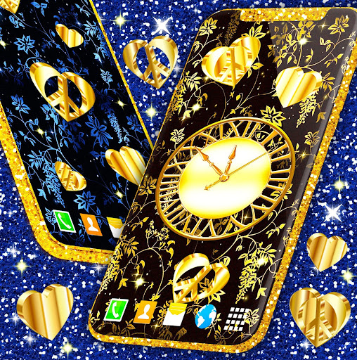 Gold Hearts 4K Wallpaper ? Golden live Wallpaper - v6.5.1
