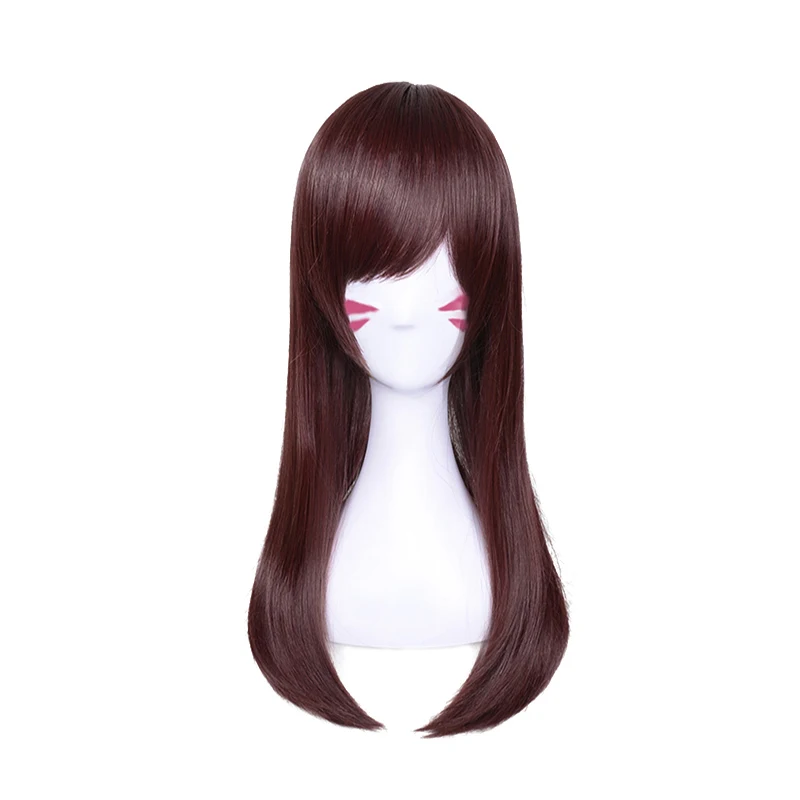 Title 1, Peruca cosplay D.Va Songhana castanho, ideal pa...