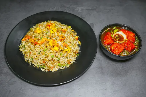 Egg Fried Rice+Chilli Paneer (4pc)