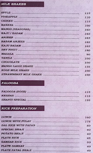 Shanti Caffee House Veg menu 2