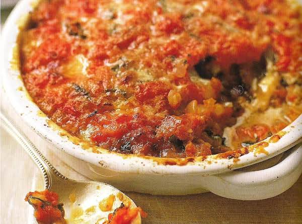 Baked Eggplant, Tomato, Mozzarella and Parmesan_image