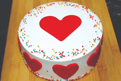 Vanilla Red Heart Cake