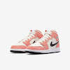 gs air jordan 1 mid se team orange/sail/white/black