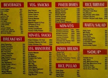 Shalimar Dhaba menu 