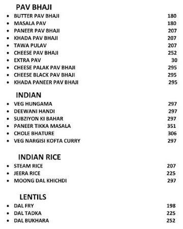 Warehouse Kitchen menu 