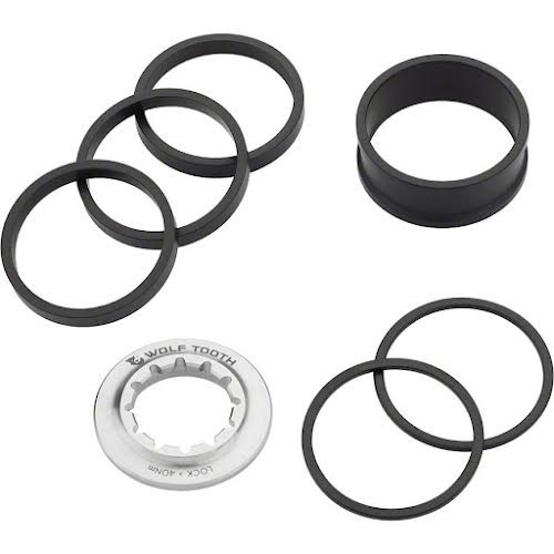 Wolf Tooth Single Speed Spacer Kit with Lockring - Compatible with any 10 or 11-Speed HG Freehub Body