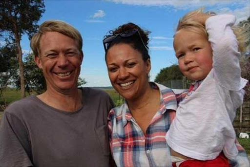 Aminah Hart and Scott Anderson with their daughter Leila. Picture: FACEBOOK